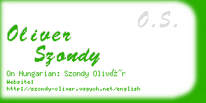 oliver szondy business card